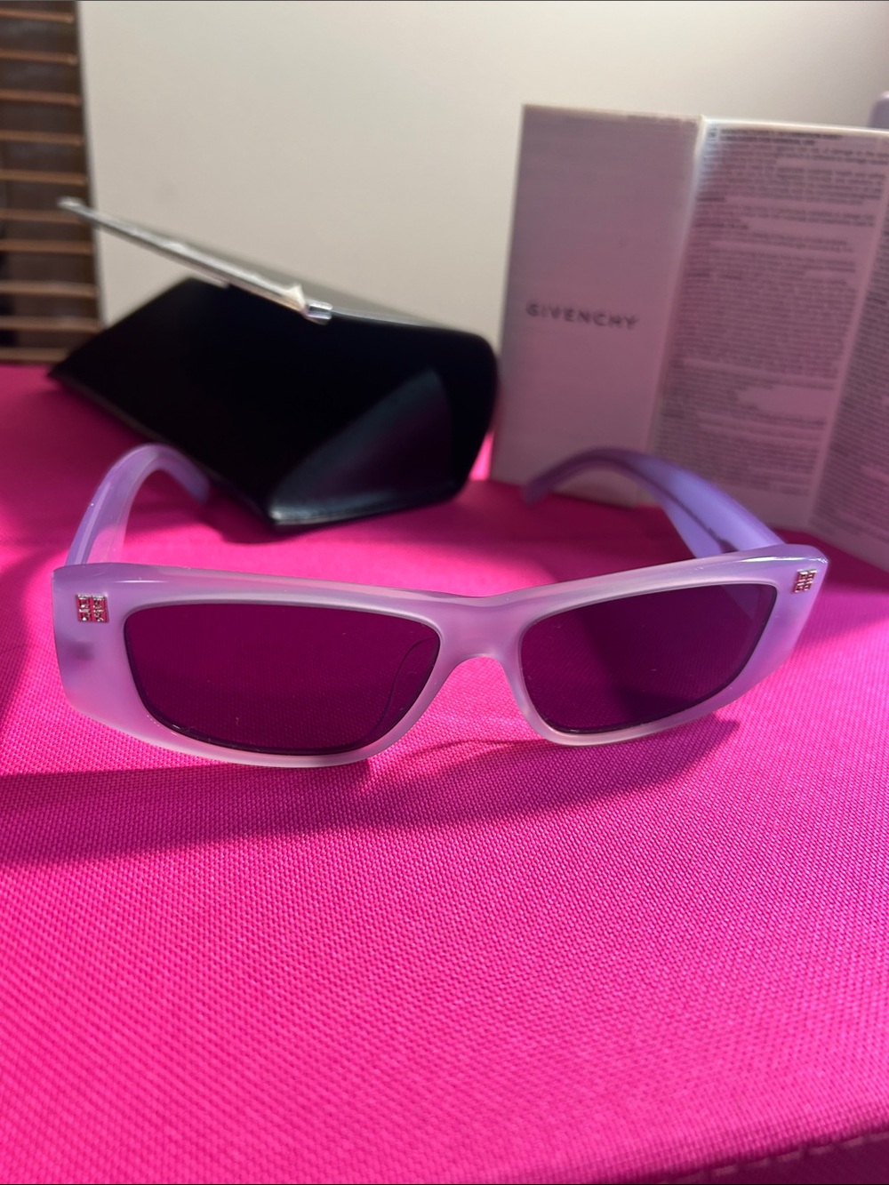 Givenchy Lilac Cat-Eye Sunglasses with Purple Lenses